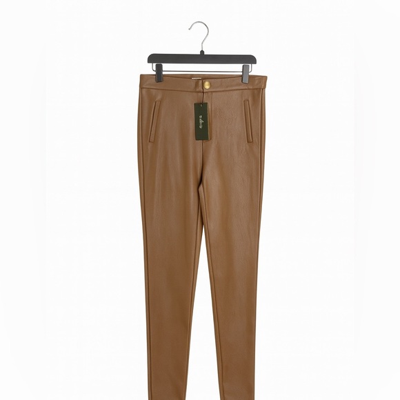 Shinestar Pants - Shine star NEW With Tags Women’s Size Medium Vegan Leather Side Zip Pants